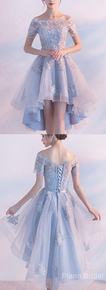 Light Blue A Line Princess Homecoming Dresses