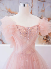 Pink Long prom dress, Pink A line Formal Graduation Dresses